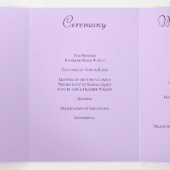 Lila violette Rosen Hochzeitsprogramme Dreifach-gefaltete Programmkarte (Innenseite Mitte)