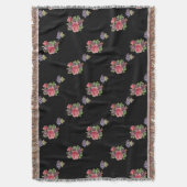 Lila violette Rosen, schwarze Decke (Vorderseite Vertikal)