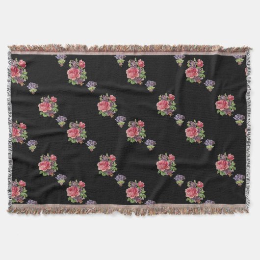 Lila violette Rosen, schwarze Decke (Vorderseite)