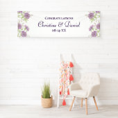 Lila violette Rosenhochzeit Banner (Insitu)