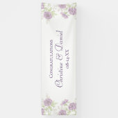 Lila violette Rosenhochzeit Banner (Vertikal)