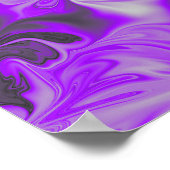 Lila, violette, schwarze und weiße flüssige Kunst Poster (Ecke)