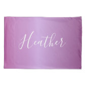 Lila Violette und benutzerdefiniertes weißes Skrip Kissenbezug (Rückseite)