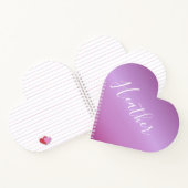 Lila Violette und benutzerdefiniertes weißes Skrip Notizblock (Innenseite)