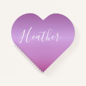 Lila Violette und benutzerdefiniertes weißes Skrip Notizblock (Vorderseite)