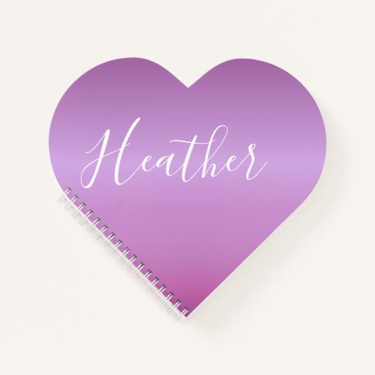 Lila Violette und benutzerdefiniertes weißes Skrip Notizblock (Vorderseite)