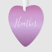 Lila Violette und benutzerdefiniertes weißes Skrip Ornament (Vorderseite)