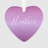 Lila Violette und benutzerdefiniertes weißes Skrip Ornament (Vorderseite)