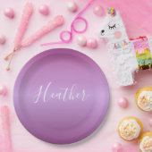 Lila Violette und benutzerdefiniertes weißes Skrip Pappteller (Party)