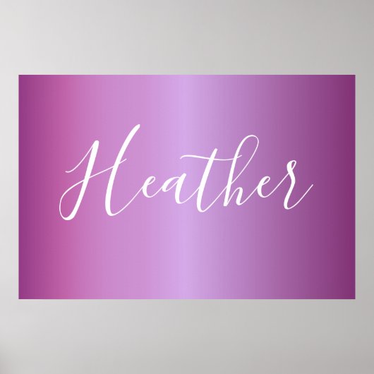 Lila Violette und benutzerdefiniertes weißes Skrip Poster (Vorne)