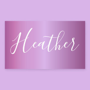 Lila Violette und benutzerdefiniertes weißes Skrip Rechteckiger Aufkleber