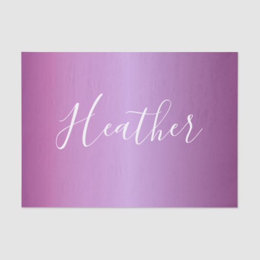 Lila Violette und benutzerdefiniertes weißes Skrip Seidenpapier (Vorderseite)