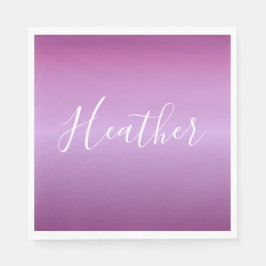 Lila Violette und benutzerdefiniertes weißes Skrip Serviette