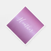 Lila Violette und benutzerdefiniertes weißes Skrip Serviette (Ecke)