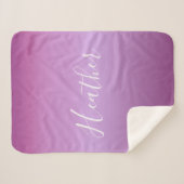 Lila Violette und benutzerdefiniertes weißes Skrip Sherpadecke (Vorderseite (Horizontal))
