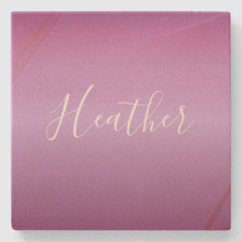 Lila Violette und benutzerdefiniertes weißes Skrip Steinuntersetzer