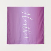 Lila Violette und benutzerdefiniertes weißes Skrip Wandteppich (Vorderseite (Horizontal))