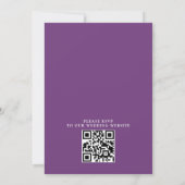 Lila Violette Wasserfarbe Budget QR Code Hochzeit Einladung (Rückseite)