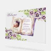 Lila Violetten Arched Foto Einzigartige Taufe Acrylschild (Winkel)