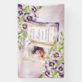 Lila Violetten Arched Foto Einzigartige Taufe Banner (Vertikal)