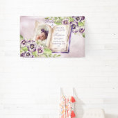 Lila Violetten Arched Foto Einzigartige Taufe Banner (InSitu)