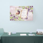 Lila Violetten Arched Foto Einzigartige Taufe Banner (Messe)