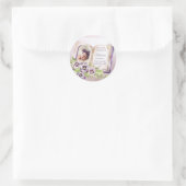 Lila Violetten Arched Foto Einzigartige Taufe Runder Aufkleber (Tasche)