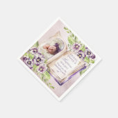 Lila Violetten Arched Foto Einzigartige Taufe Serviette (Ecke)