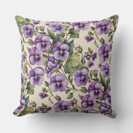 Lila Violetten auf Weiß Kissen