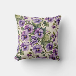 Lila Violetten auf Weiß Kissen