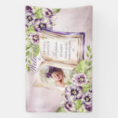 Lila Violetten Foto Einzigartiges Taufbanner Banner (Vertikal)