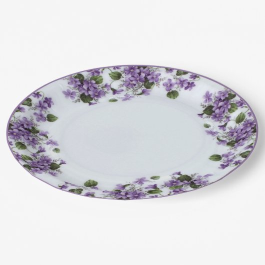 Lila Violetten Handlackierung Pappteller (Schrägansicht)