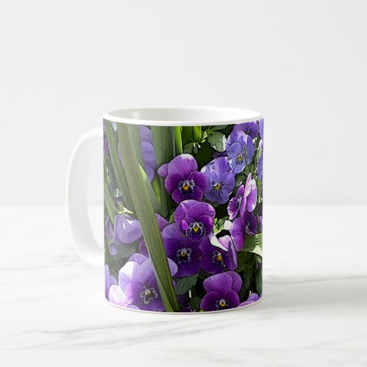 Lila Violetten Kaffeetasse (Vorderseite Links)