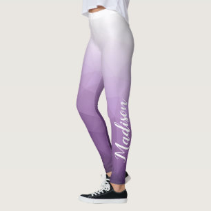 Lila violetter geometrischer Messename Leggings