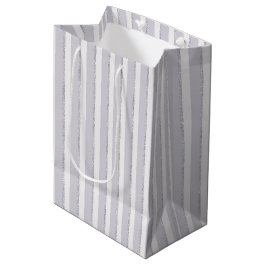Lila Violetter Glitter Streifen Braut-  Mittlere Geschenktüte