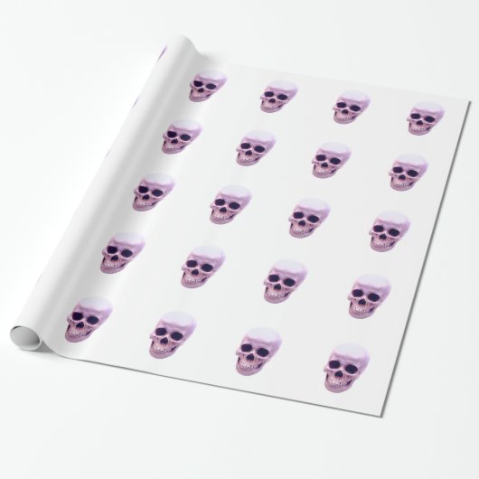 Lila violetter weißer Pop Art Skull Wrapping Paper Geschenkpapier (Ungerollt)
