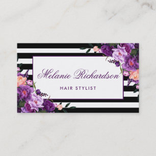 Lila violettes Blumenhaar-Stylist-Verabredung SP Terminkarte
