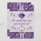 Lila, Violettes Gem Einladung (Vorne/Hinten)