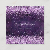 Lila Violettprofil Foto qr Quadratische Visitenkarte (Vorderseite)