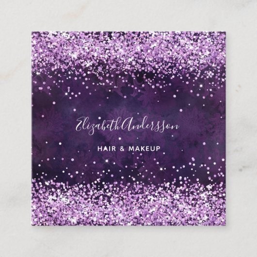 Lila Violettprofil Foto qr Quadratische Visitenkarte (Vorderseite)