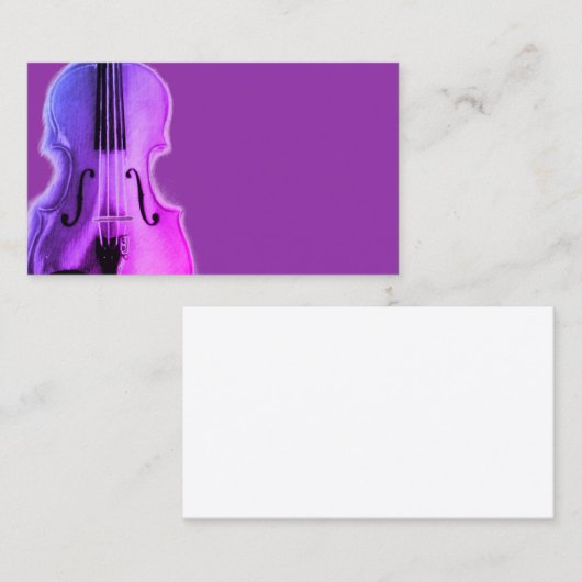 Lila Violinen-Geschäfts-Karte Visitenkarte (Vorne/Hinten)