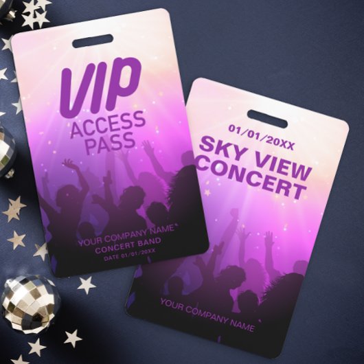 Lila VIP All Access Concept Abzeichen Ausweis