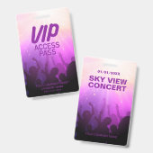 Lila VIP All Access Concept Abzeichen Ausweis (Vorder- & Rückseite)