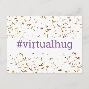 Lila virtueller Umarmungs-Hashtag Gold-unechtes Ko Postkarte