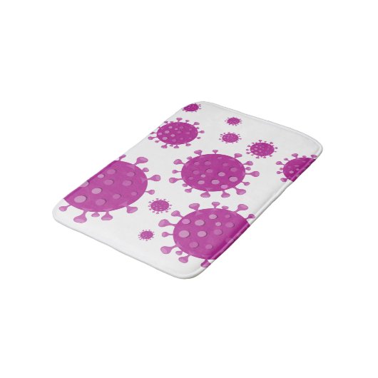 Lila Viruspartikel Badematte (Schrägansicht)