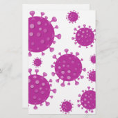 Lila Viruspartikel Briefpapier (Vorne/Hinten)