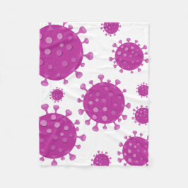 Lila Viruspartikel Fleecedecke