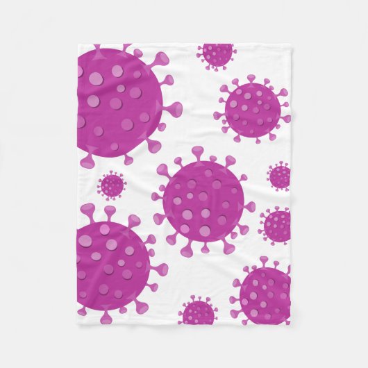 Lila Viruspartikel Fleecedecke (Vorderseite)