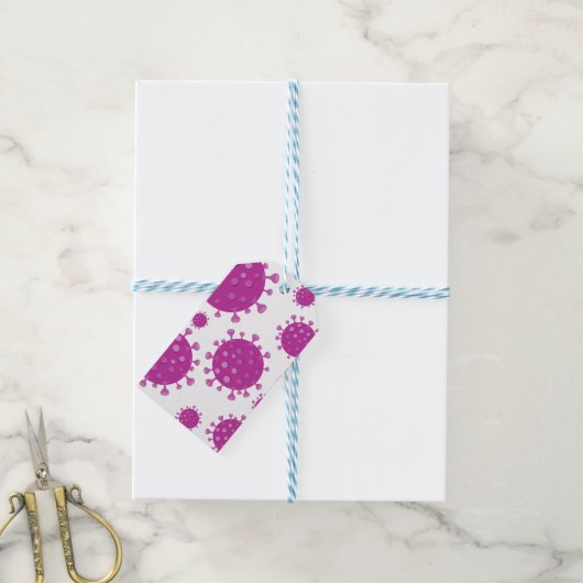 Lila Viruspartikel Geschenkanhänger (Mit Garn)