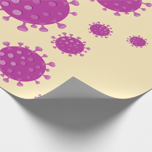 Lila Viruspartikel Geschenkpapier (Ecke)